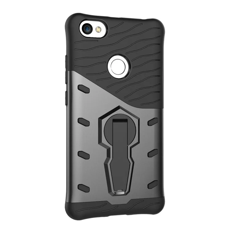 Soft TPU PC Detachable Phone Casing with Rotary Kickstand for Xiaomi Redmi Note 5A Prime / Redmi Y1 - Grey