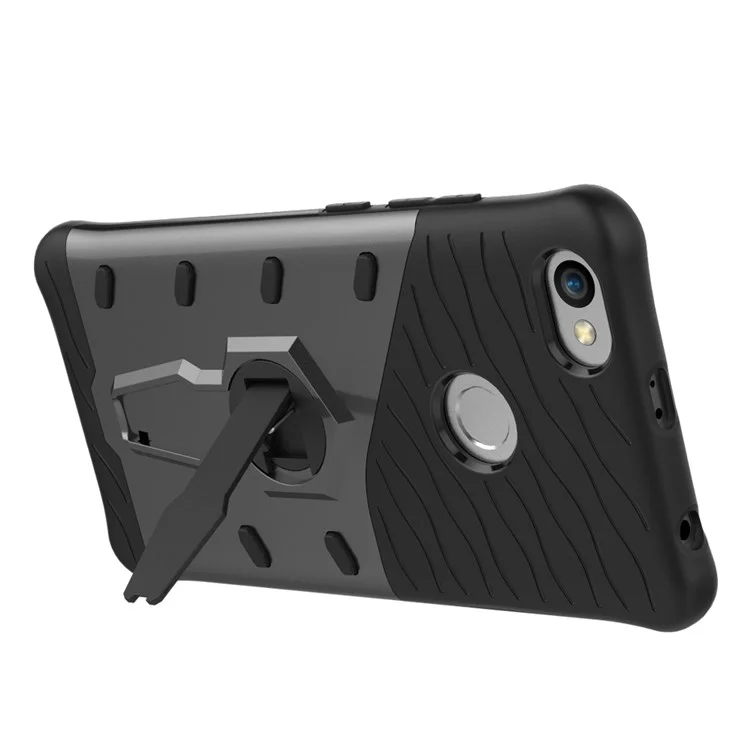 Soft TPU PC Detachable Phone Casing with Rotary Kickstand for Xiaomi Redmi Note 5A Prime / Redmi Y1 - Grey
