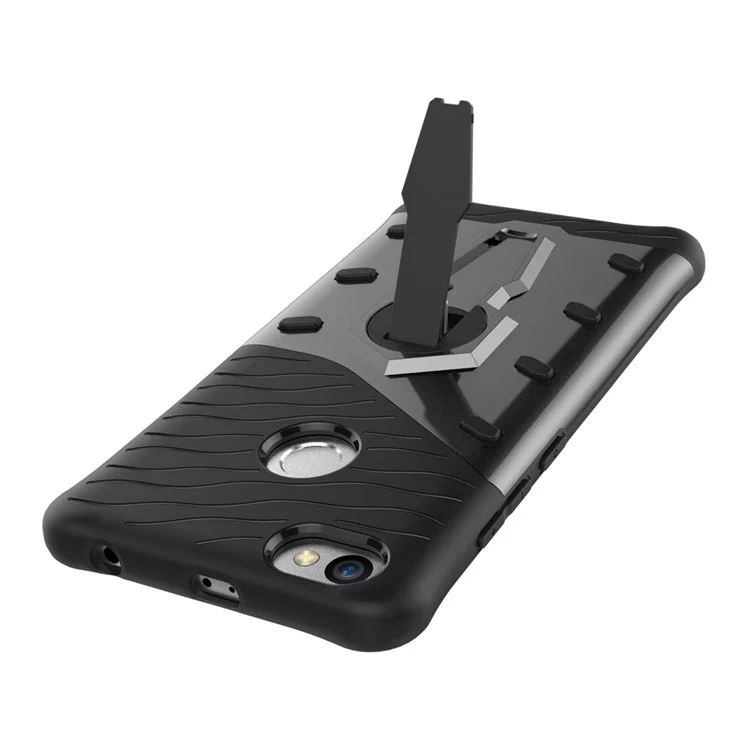 Soft TPU PC Detachable Phone Casing with Rotary Kickstand for Xiaomi Redmi Note 5A Prime / Redmi Y1 - Grey