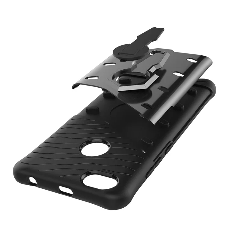 Soft TPU PC Detachable Phone Casing with Rotary Kickstand for Xiaomi Redmi Note 5A Prime / Redmi Y1 - Grey