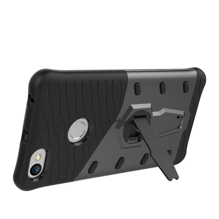 Soft TPU PC Detachable Phone Casing with Rotary Kickstand for Xiaomi Redmi Note 5A Prime / Redmi Y1 - Grey
