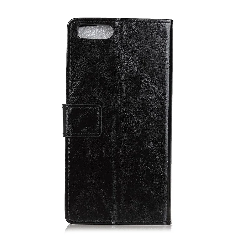 Crazy Horse Magnetic Stand Wallet Leather Cell Phone Case for Xiaomi Mi Note 3 - Black