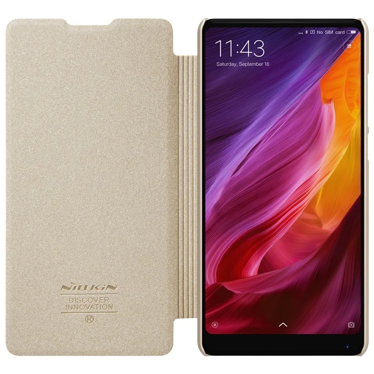 NILLKIN Sparkle Series for Xiaomi Mi Mix 2 Auto-wake/sleep Leather Mobile Case - Gold