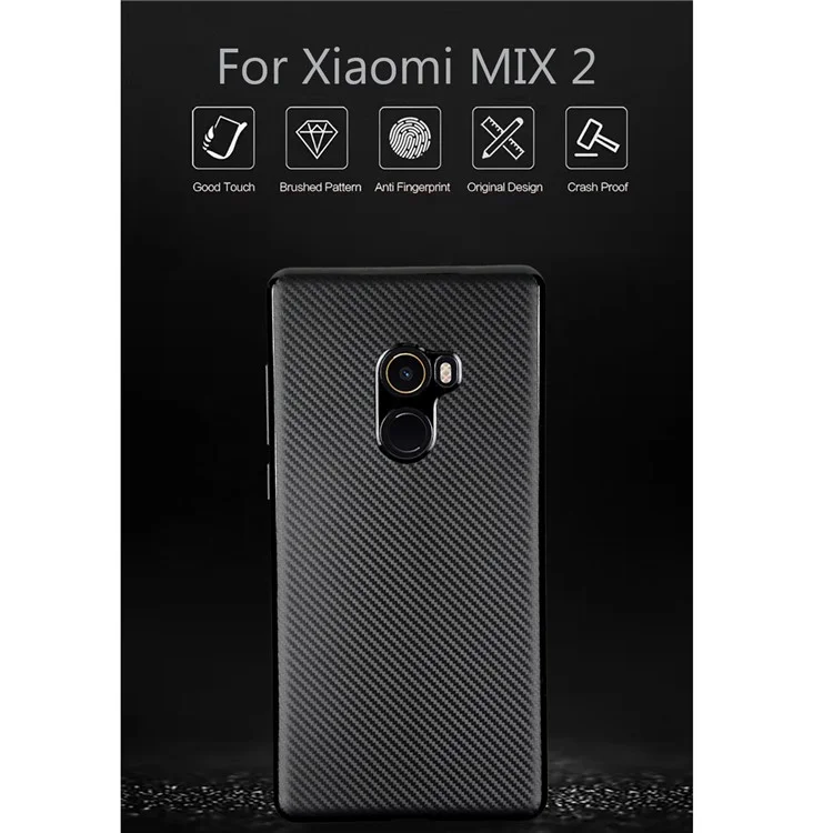 Carbon Fiber Skin Soft TPU Protective Case Accessory for Xiaomi Mi Mix 2 -  Black