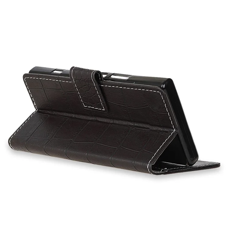 Crocodile Texture PU Leather Wallet Phone Cover with Stand for Xiaomi Redmi Note 5A Prime/Y1 (India) - Black