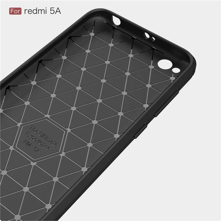 Carbon Fiber Texture Brushed TPU Mobile Phone Case for Xiaomi Redmi 5A - Black