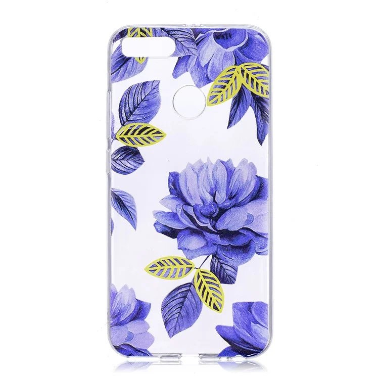 Pattern Printing TPU Phone Shell for Xiaomi Mi A1 / 5X - Blue Flowers