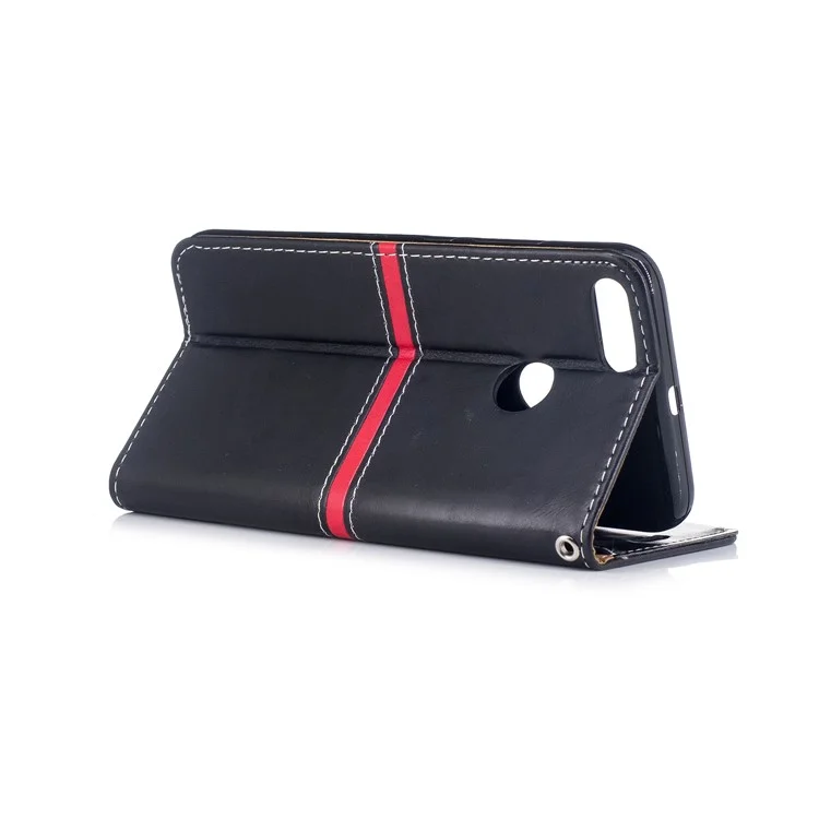 Graceful Series Stitching Leather Wallet Mobile Phone Case for Xiaomi Mi A1 / 5X - Black
