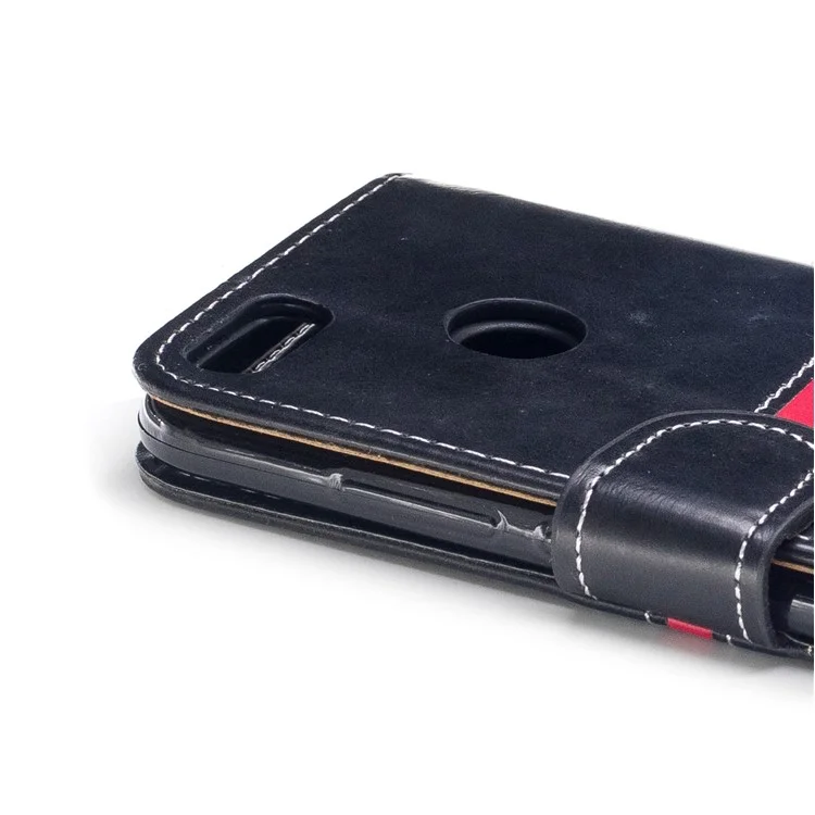 Graceful Series Stitching Leather Wallet Mobile Phone Case for Xiaomi Mi A1 / 5X - Black