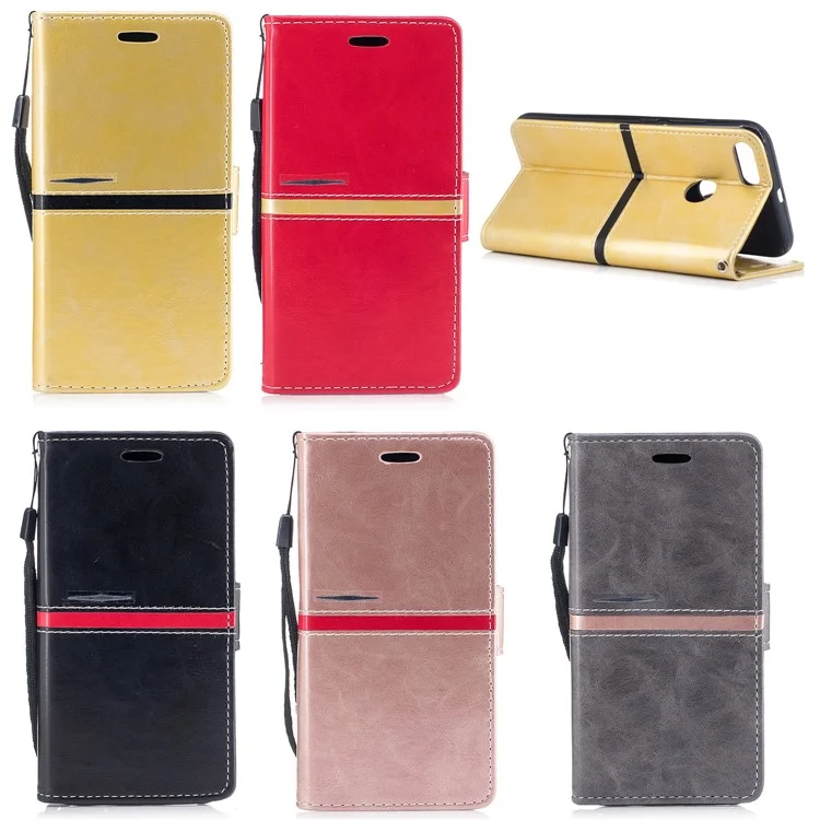 Graceful Series Stitching Leather Wallet Mobile Phone Case for Xiaomi Mi A1 / 5X - Black