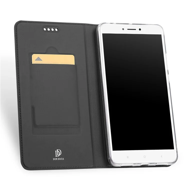 DUX DUCIS Skin Pro Series Card Holder Leather Flip Phone Case for Xiaomi Mi Max 2 - Dark Grey