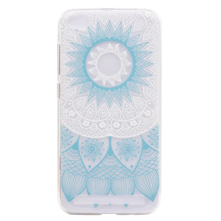 Ultra-thin Patterned Soft TPU Back Phone Protection Case for Xiaomi Redmi 5A - Blue Mandala