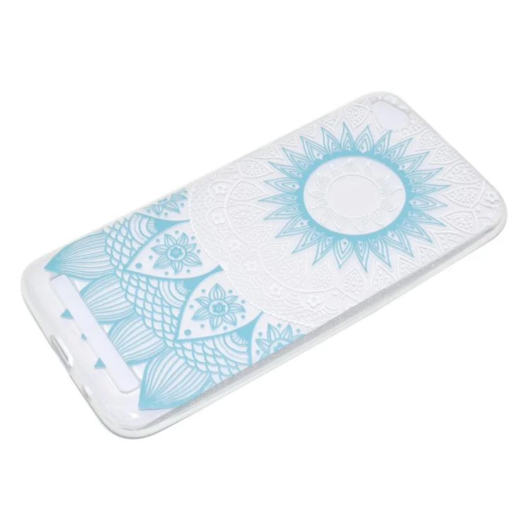 Ultra-thin Patterned Soft TPU Back Phone Protection Case for Xiaomi Redmi 5A - Blue Mandala