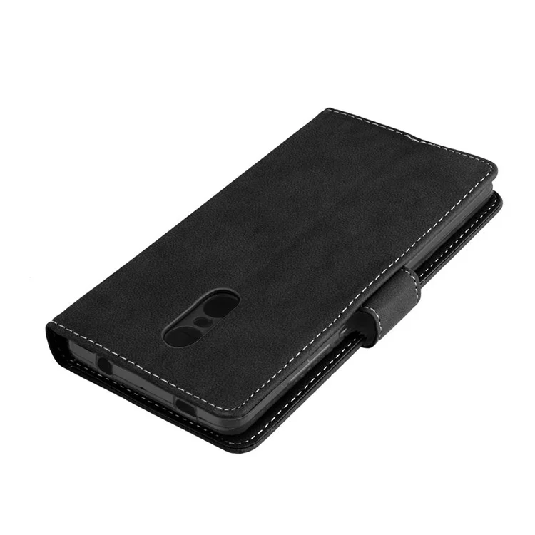 Matte Surface PU Leather Protection Magnetic Wallet Case for Xiaomi Redmi Note 4X - Black