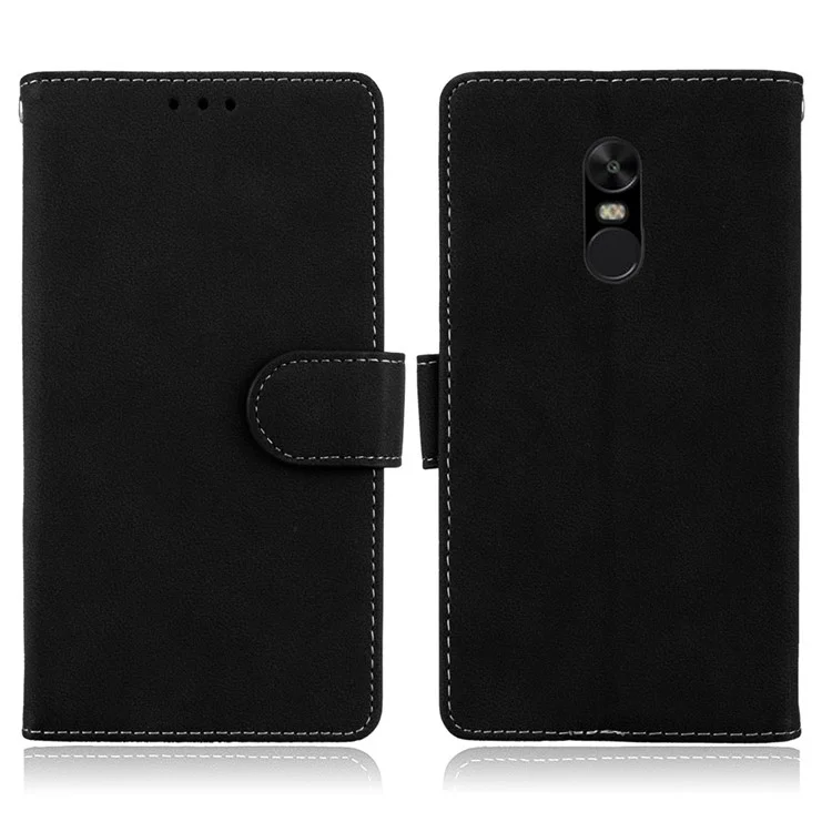 Matte Surface PU Leather Protection Magnetic Wallet Case for Xiaomi Redmi Note 4X - Black
