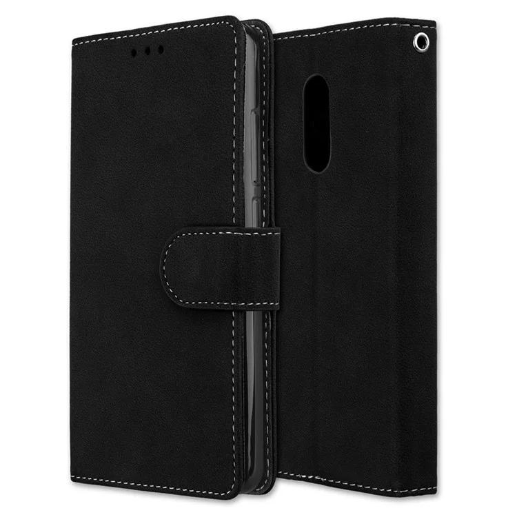 Matte Surface PU Leather Protection Magnetic Wallet Case for Xiaomi Redmi Note 4X - Black