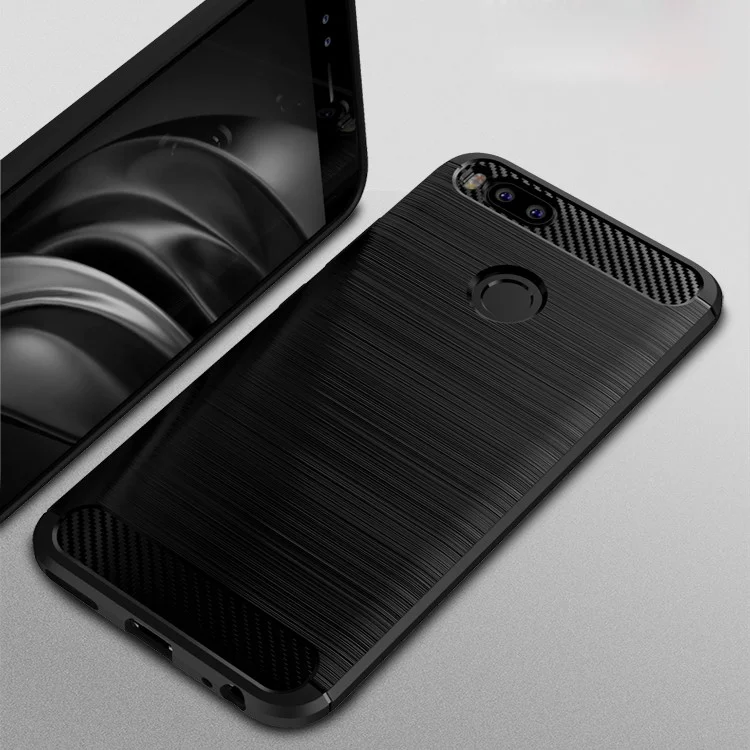 IPAKY Carbon Fibre Brushed TPU Case for Xiaomi Mi A1 / 5X - Black