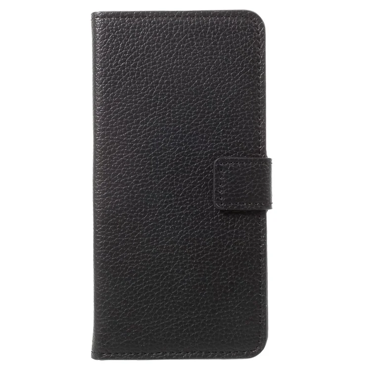 Lychee Skin Wallet Leather Stand Cover for Xiaomi Mi A1 / 5X - Black