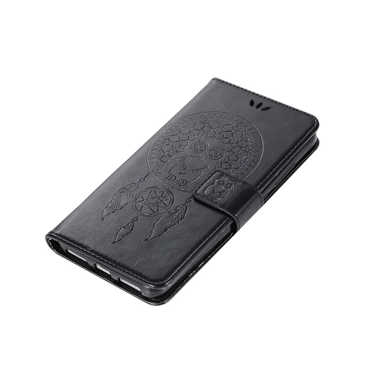 Imprinted Dream Catcher Owl Leather Wallet Case for Xiaomi Redmi Note 4X / Note 4 - Black