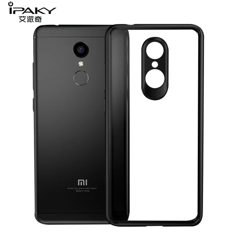 IPAKY TPU Frame + Clear Acrylic Hybrid Case for Xiaomi Redmi 5 - Black