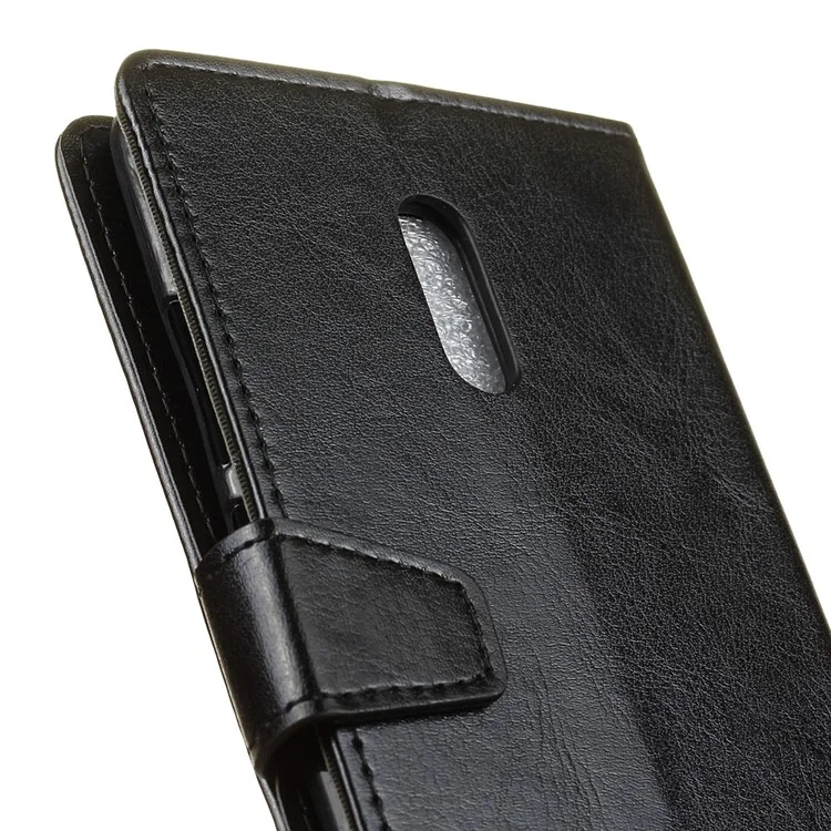 Crazy Horse Leather Wallet Stand Mobile Case for Xiaomi Xiaomi Redmi 5 - Black