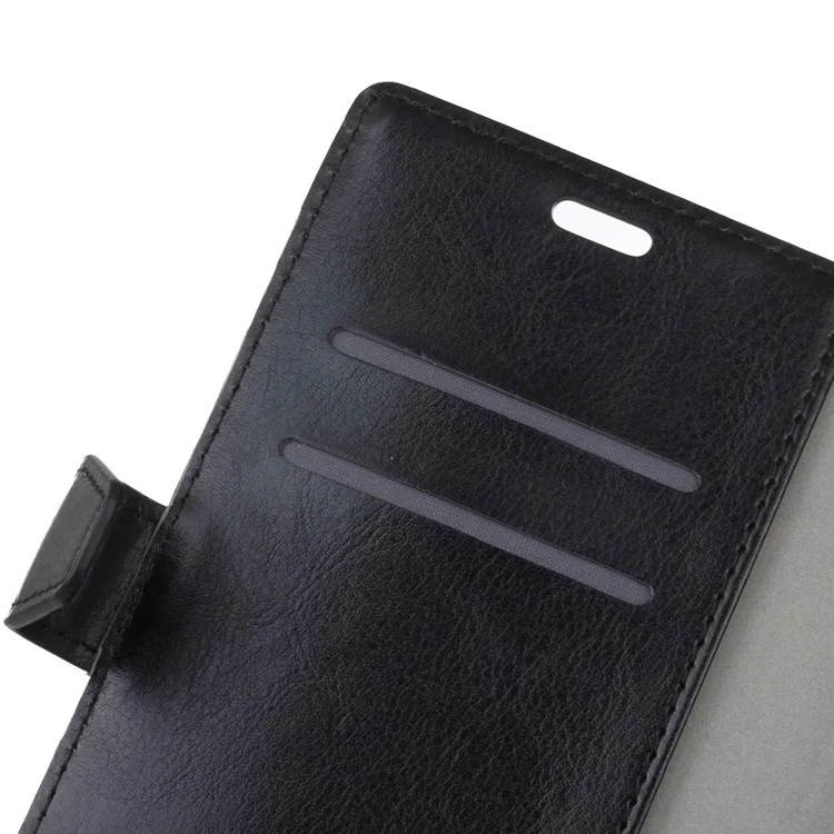 Crazy Horse Leather Wallet Stand Mobile Case for Xiaomi Xiaomi Redmi 5 - Black