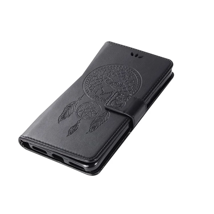 Imprint Dream Catcher Owl Magnetic Wallet PU Leather Stand Mobile Phone Case for Xiaomi Redmi Note 5A Prime / Redmi Y1 - Black