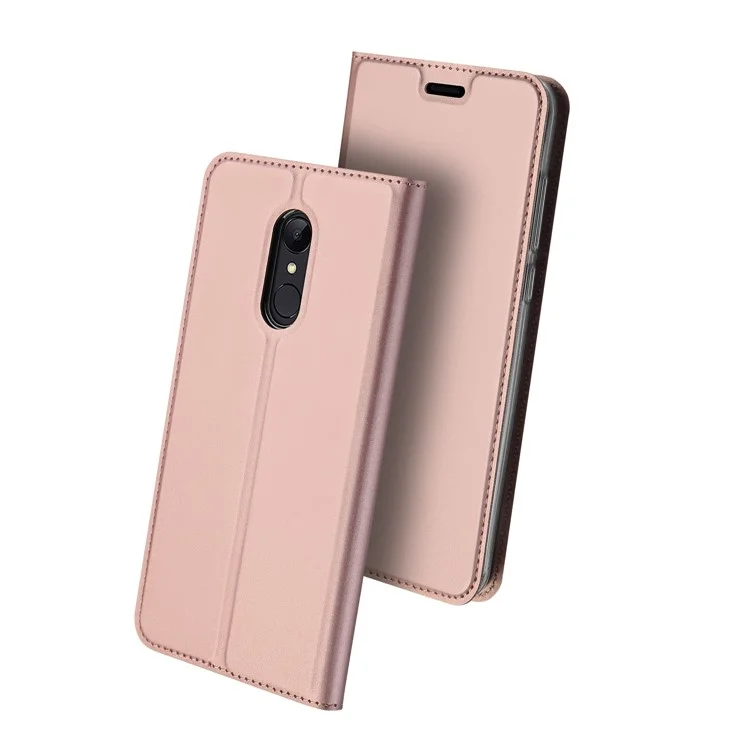 DUX DUCIS Skin Pro Series Stand Card Slot Leather Case for Xiaomi Redmi 5 - Rose Gold