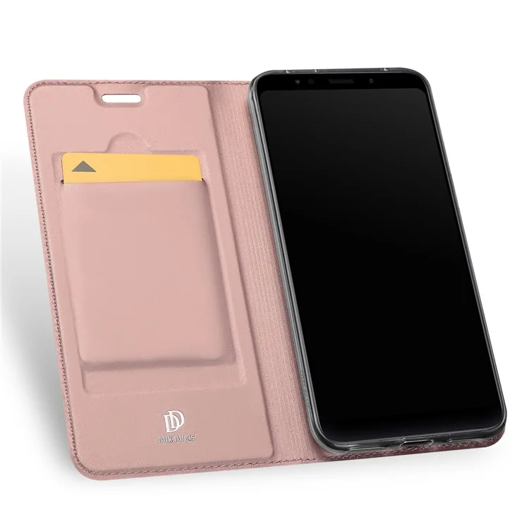DUX DUCIS Skin Pro Series Stand Card Slot Leather Case for Xiaomi Redmi 5 - Rose Gold