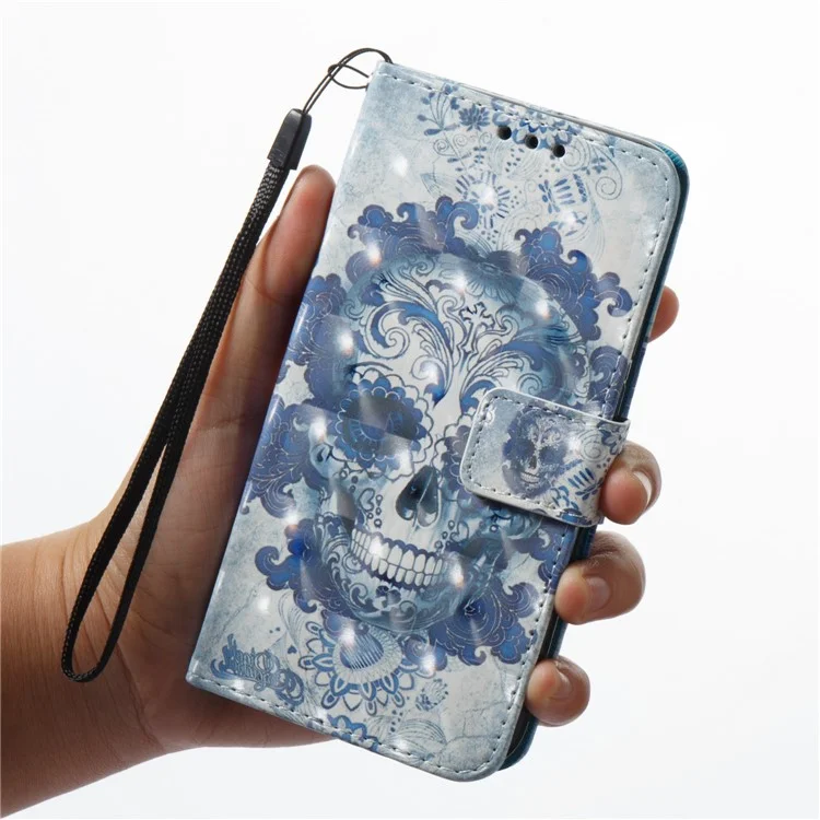 Vivid Pattern Wallet Leather Phone Cover for Xiaomi Redmi 5A - Skull
