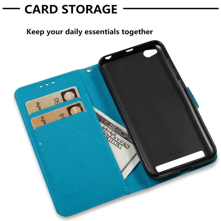 Vivid Pattern Wallet Leather Phone Cover for Xiaomi Redmi 5A - Skull