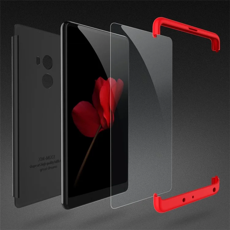 GKK Detachable All-wrapped Matte Hard Case for Xiaomi Mi Mix 2 - Red / Black