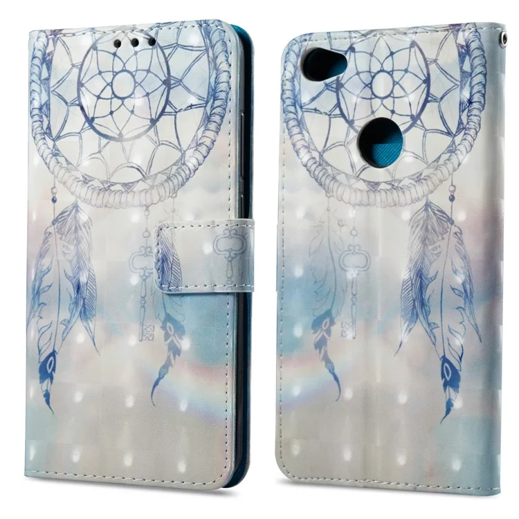 Pattern Printing Light Spot Decor Leather Stand Protective Phone Shell for Xiaomi Redmi Note 5A Prime / Redmi Y1 (India) - Dream Catcher and Feather
