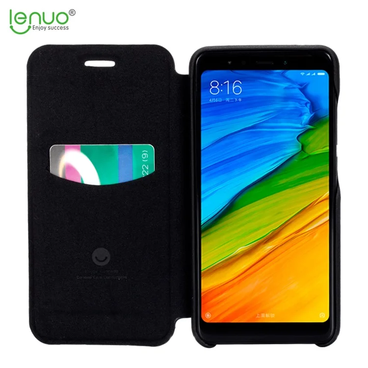 LENUO Ledream Series Flip Leather Card Holder Case for Xiaomi Redmi 5 - Black