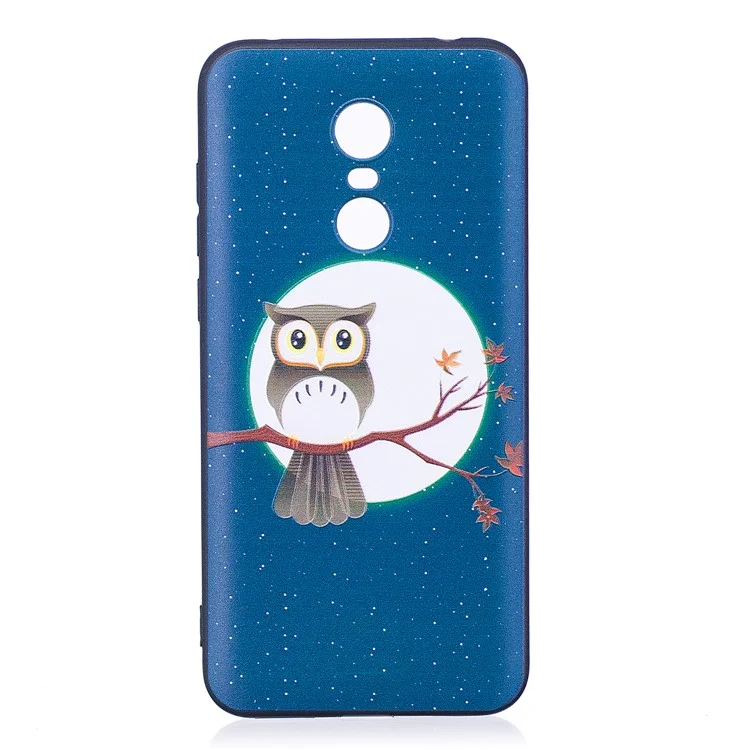 Soft Embossed Pattern Printing TPU Protective Case for Xiaomi Redmi Note 5 (12MP Rear Camera) / Redmi 5 Plus (China) - Owl on Branch