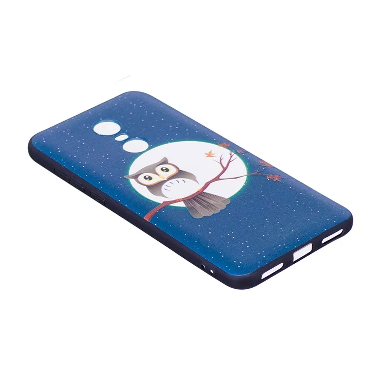 Soft Embossed Pattern Printing TPU Protective Case for Xiaomi Redmi Note 5 (12MP Rear Camera) / Redmi 5 Plus (China) - Owl on Branch