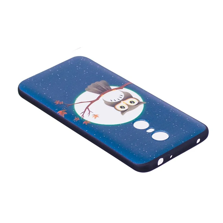 Soft Embossed Pattern Printing TPU Protective Case for Xiaomi Redmi Note 5 (12MP Rear Camera) / Redmi 5 Plus (China) - Owl on Branch