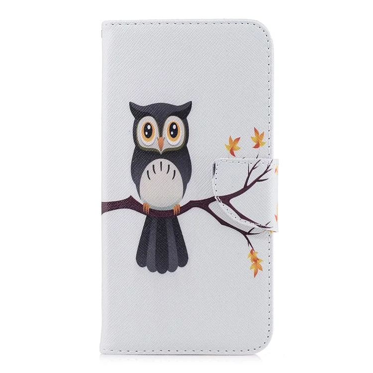 Pattern Printing Wallet Stand Leather Cover for Xiaomi Redmi Note 5 (12MP Rear Camera) / Redmi 5 Plus (China) - An Owl Standing on Branch