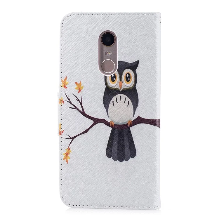 Pattern Printing Wallet Stand Leather Cover for Xiaomi Redmi Note 5 (12MP Rear Camera) / Redmi 5 Plus (China) - An Owl Standing on Branch