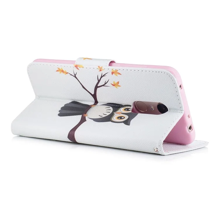 Pattern Printing Wallet Stand Leather Cover for Xiaomi Redmi Note 5 (12MP Rear Camera) / Redmi 5 Plus (China) - An Owl Standing on Branch