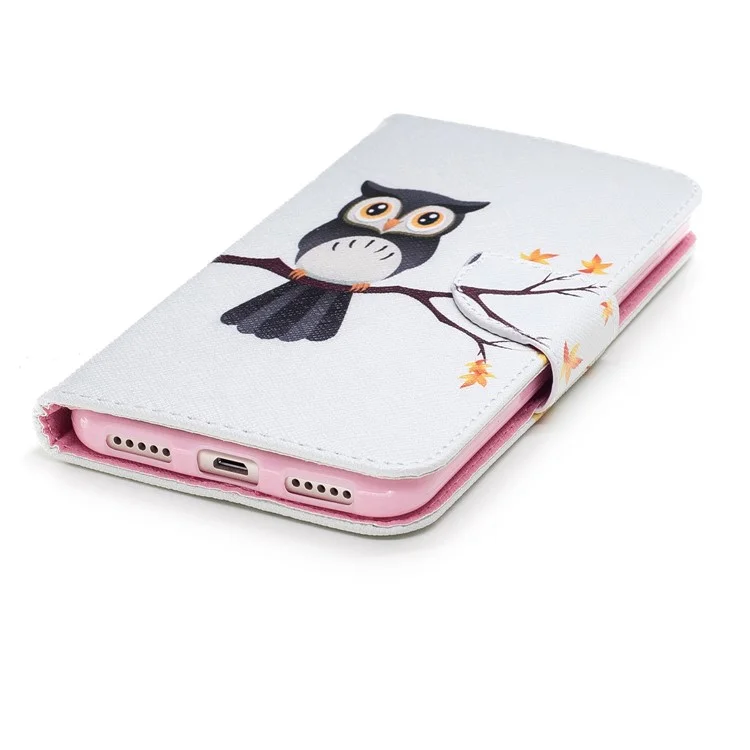 Pattern Printing Wallet Stand Leather Cover for Xiaomi Redmi Note 5 (12MP Rear Camera) / Redmi 5 Plus (China) - An Owl Standing on Branch