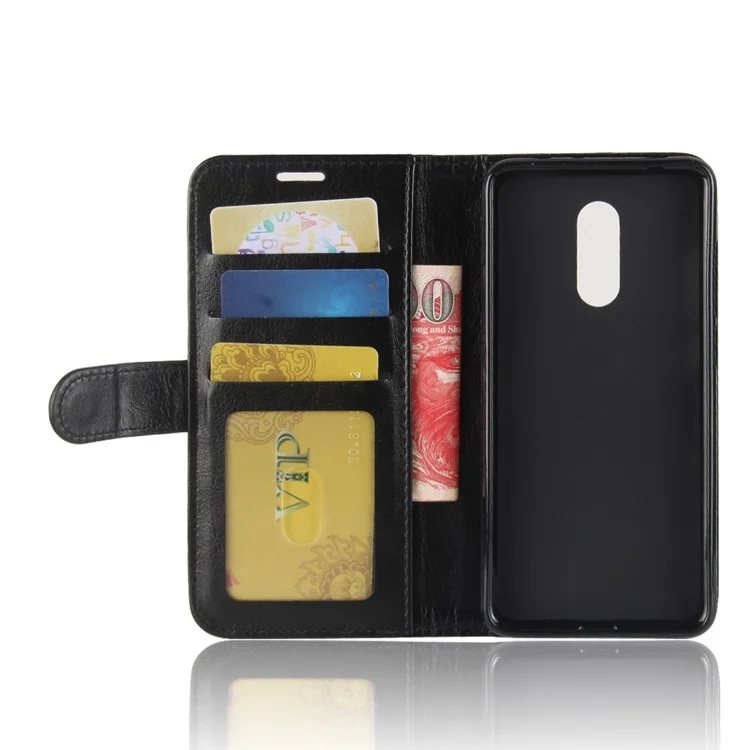 Crazy Horse Stand Wallet Leather Case for Xiaomi Redmi 5 - Black
