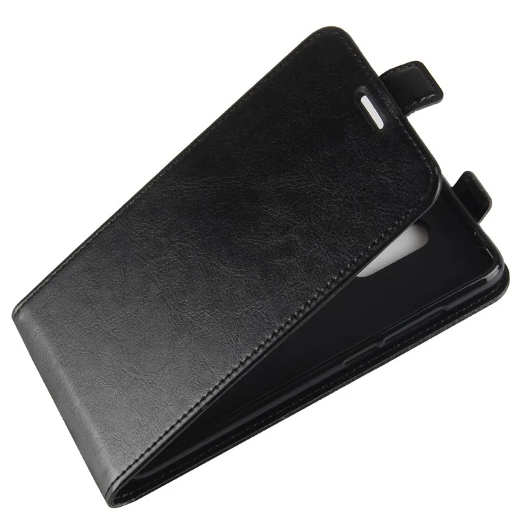 Crazy Horse Vertical Flip PU Leather Case with Card Holder for Xiaomi Redmi 5 - Black