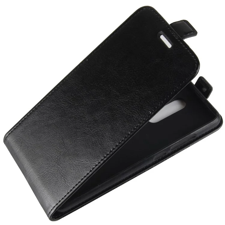 Crazy Horse Vertical Leather Card Holder Case for Xiaomi Redmi Note 4 - Black