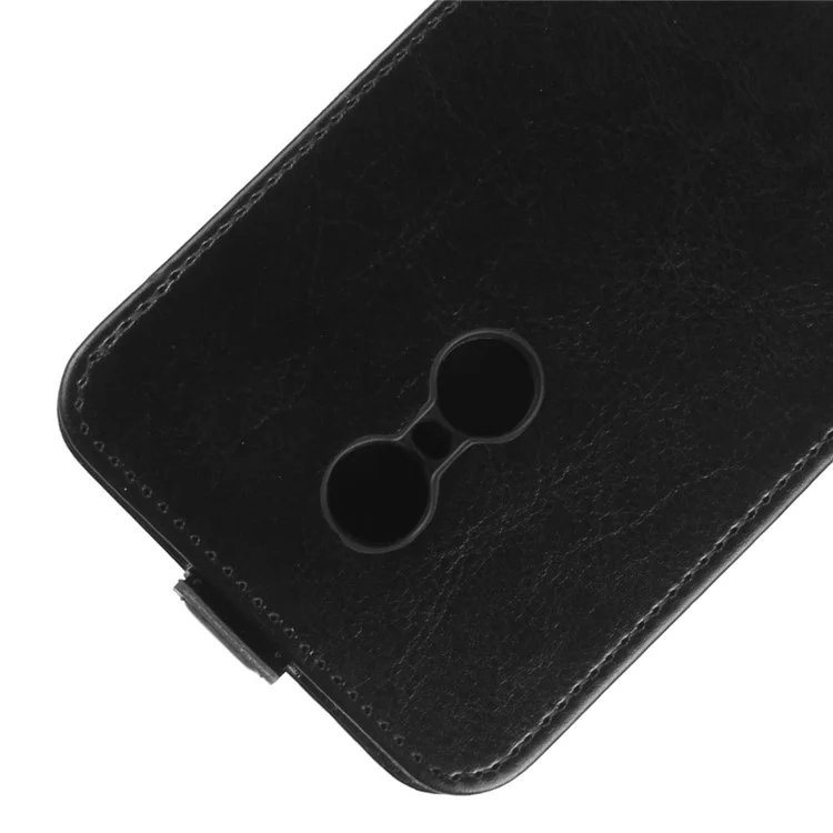 Crazy Horse Vertical Leather Card Holder Case for Xiaomi Redmi Note 4X - Black