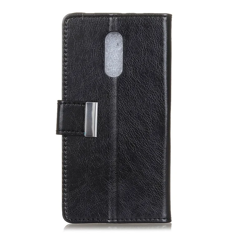 Textured Leather Wallet Case for Xiaomi Redmi 5 - Black
