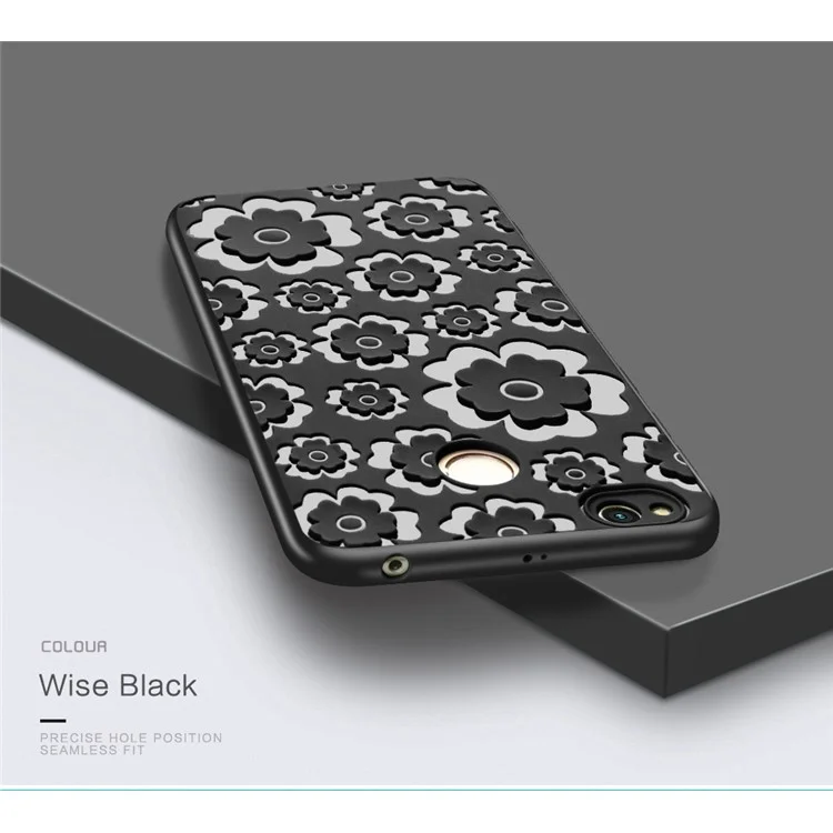 3D Flower Series Soft TPU Case for Xiaomi Redmi 4X - Black
