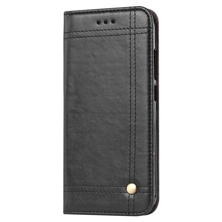 Auto-absorbed Vintage Leather Wallet Case for Xiaomi Redmi Note 5A Prime / Redmi Y1 (India) - Black