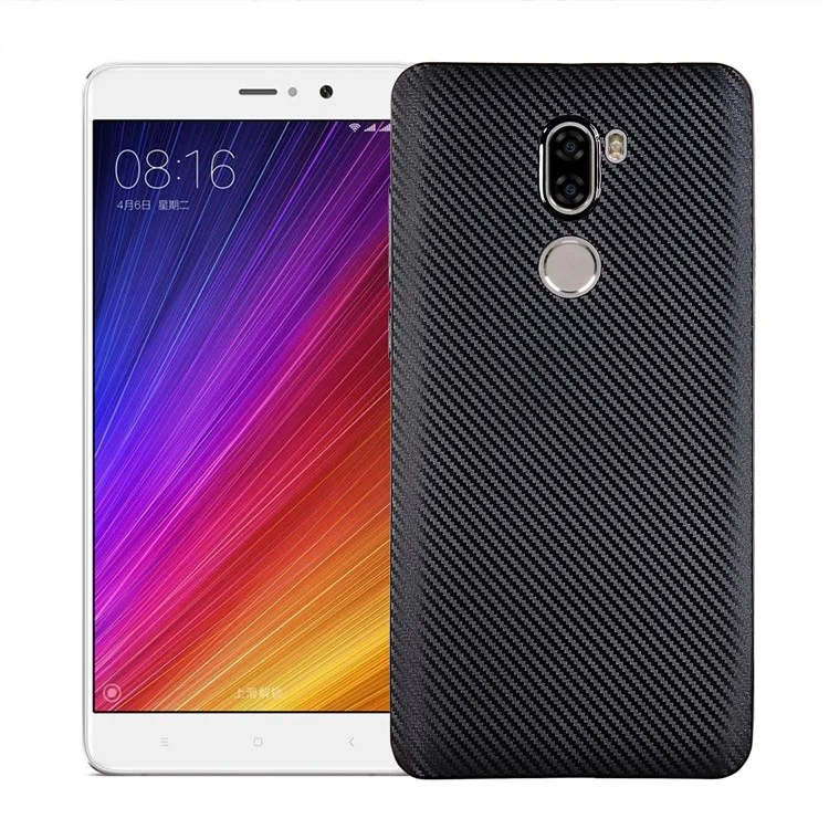 Carbon Fiber Texture TPU Phone Cover for Xiaomi Mi 5s Plus - Black