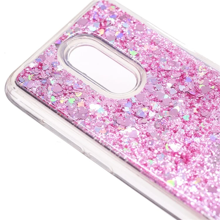 Dynamic Glitter Sequins Quicksand Mirror Surface TPU Mobile Phone Case for Xiaomi Redmi 5 - Pink
